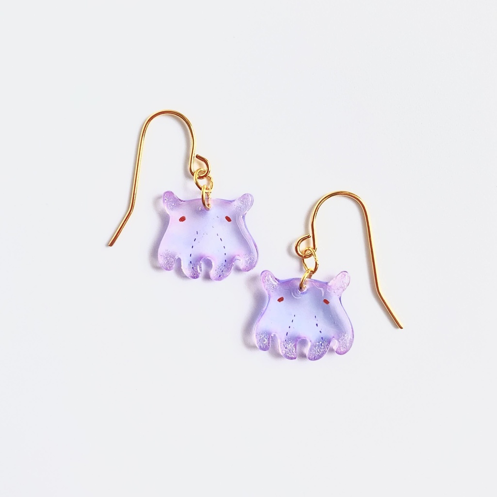 パステルパープルなメンダコ ピアス/イヤリング