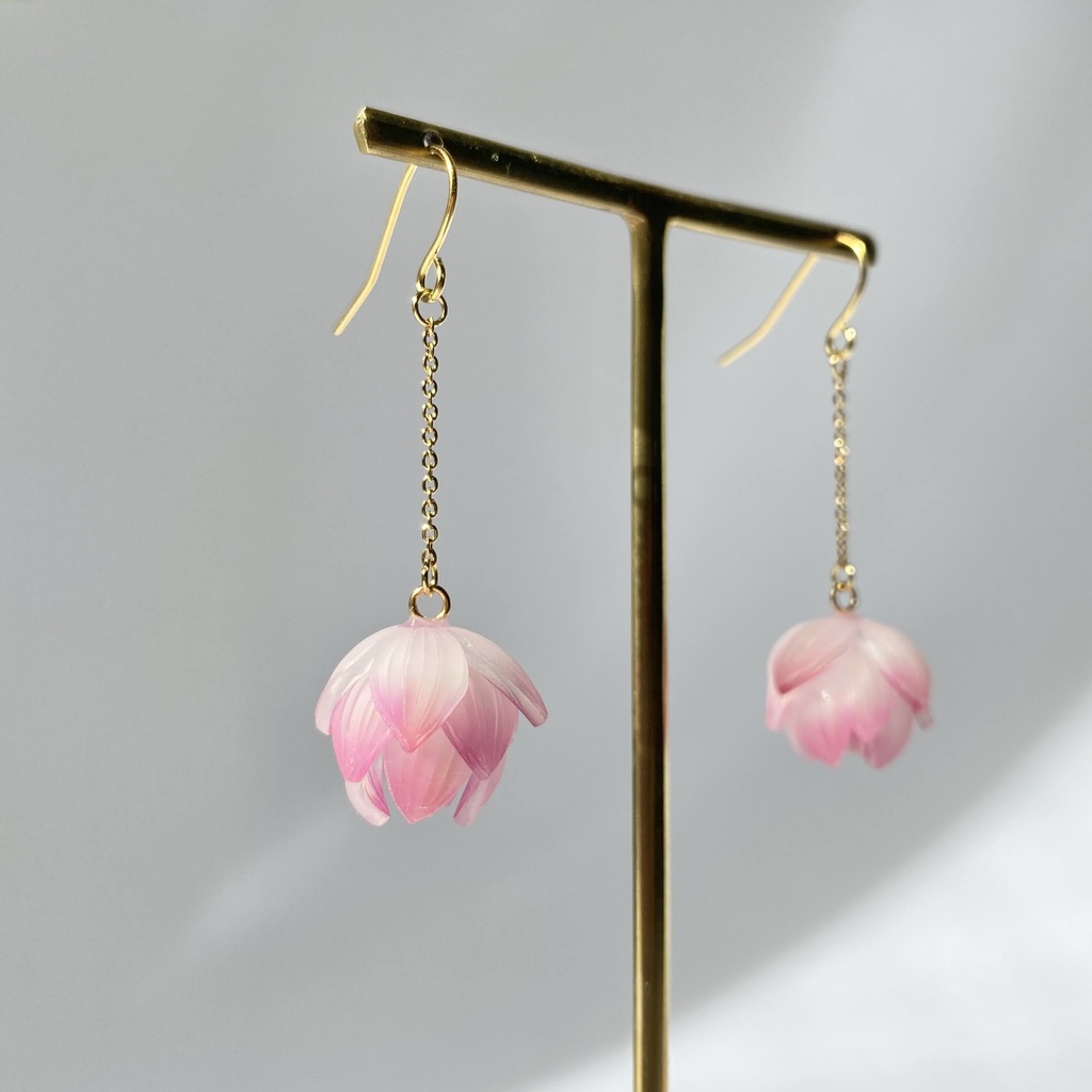 逆さ蓮(ピンク) ピアス/イヤリング