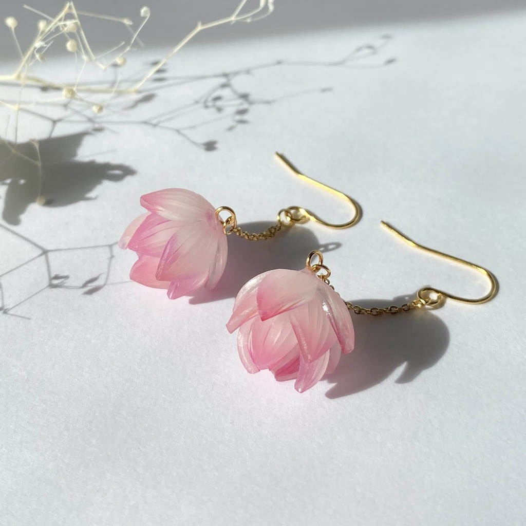 逆さ蓮(ピンク) ピアス/イヤリング