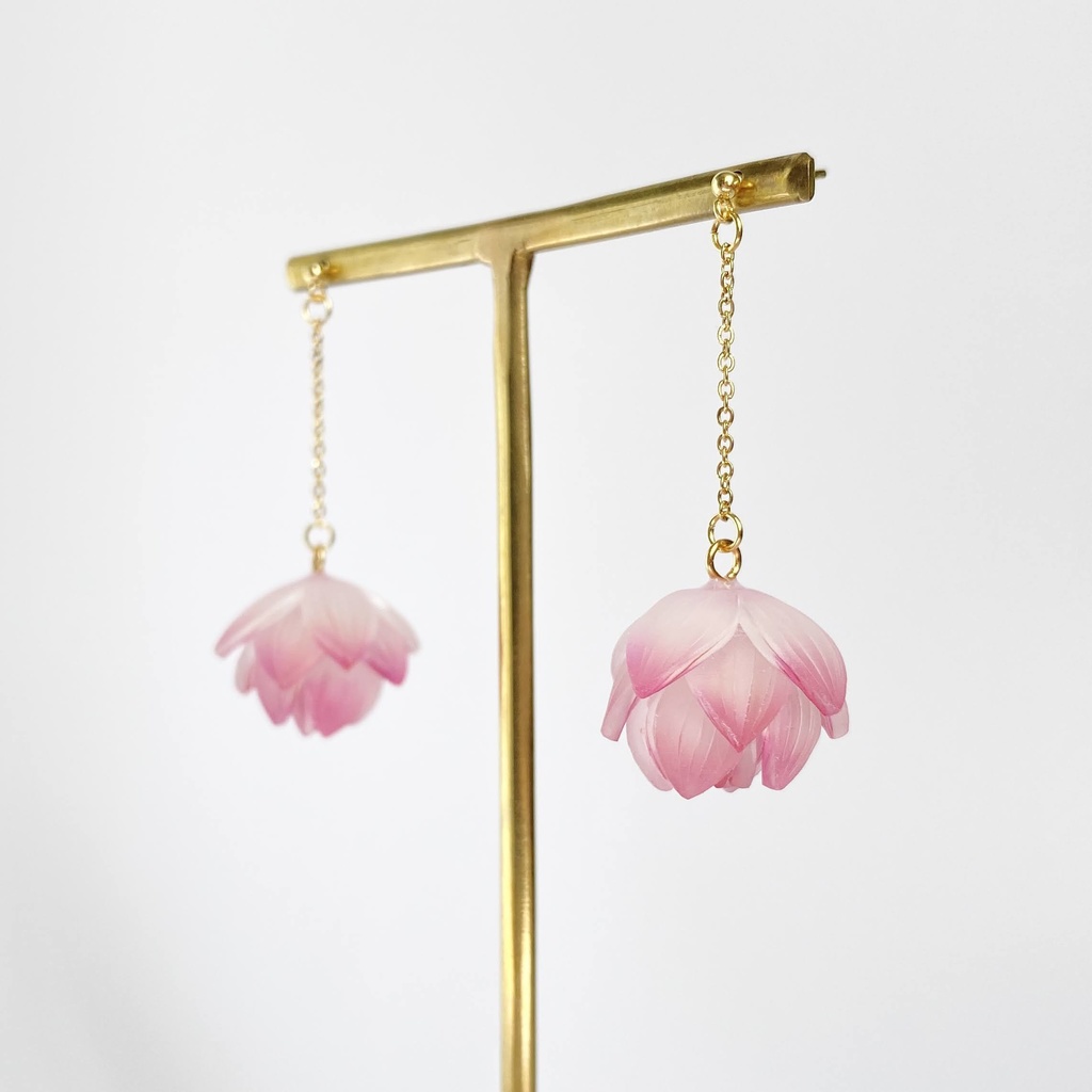 逆さ蓮(ピンク) ピアス/イヤリング