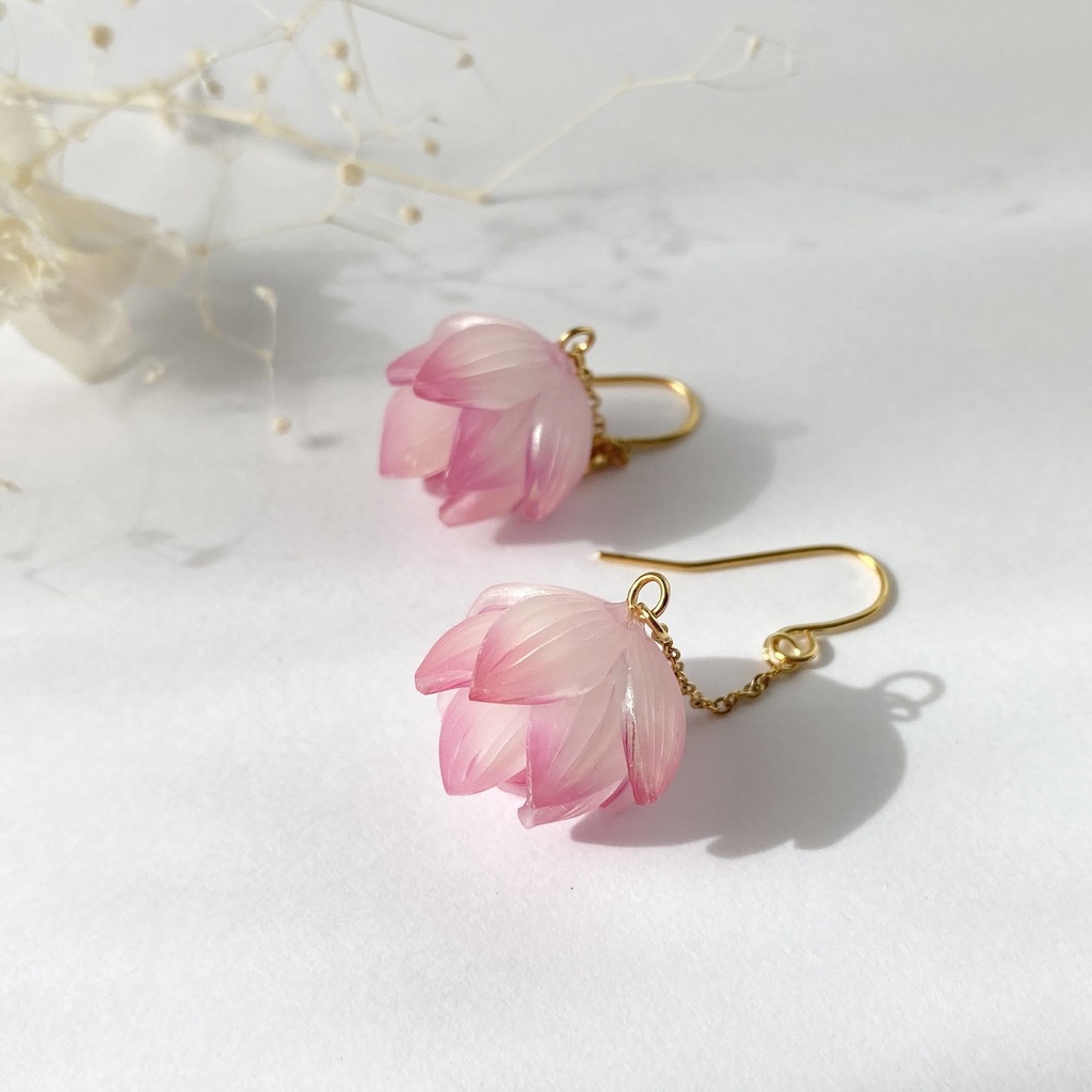 逆さ蓮(ピンク) ピアス/イヤリング