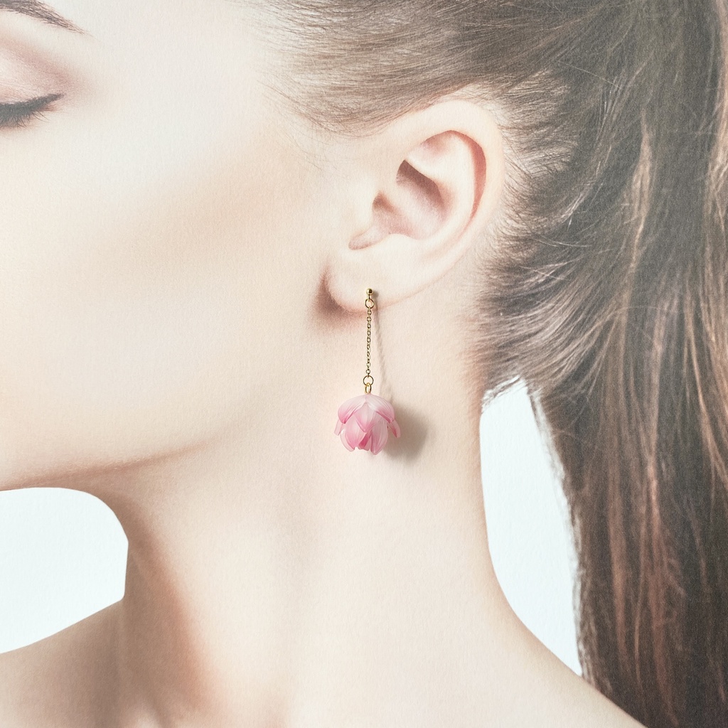 逆さ蓮(ピンク) ピアス/イヤリング