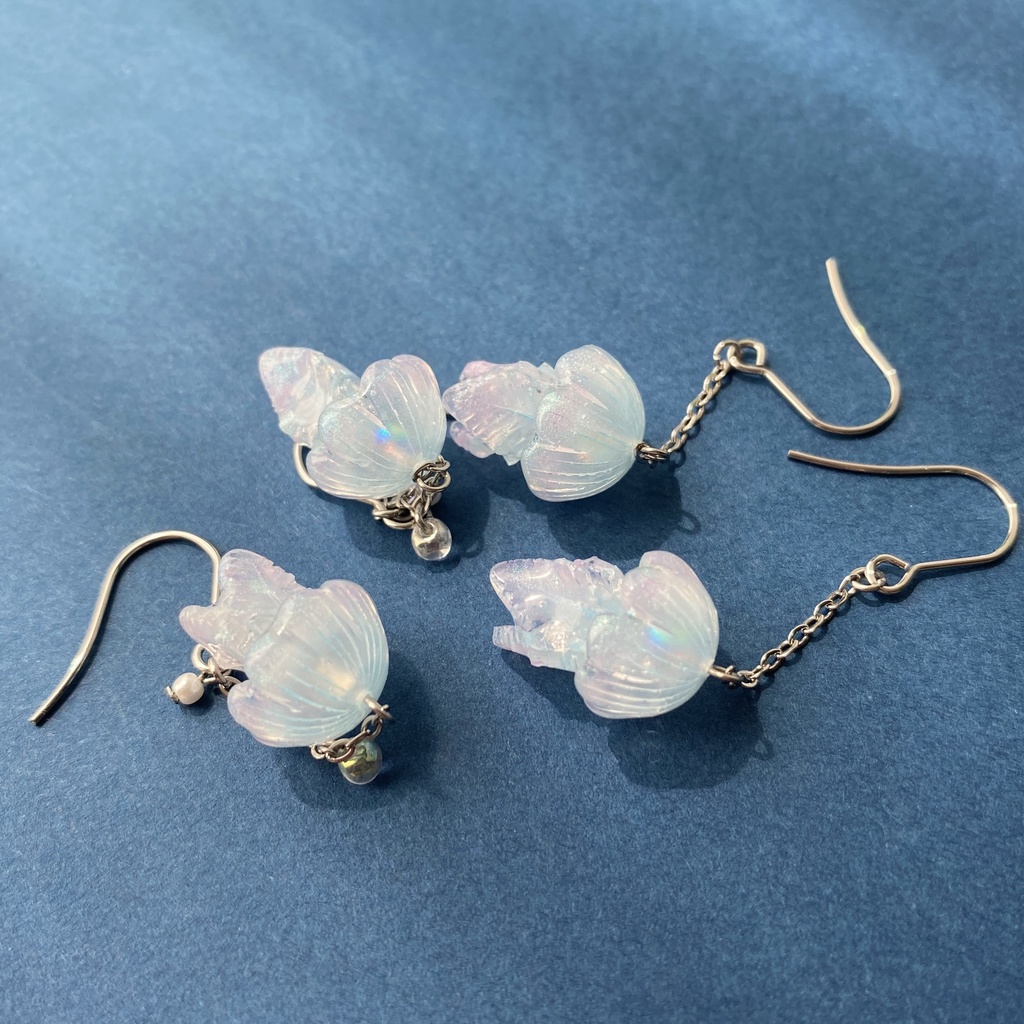 color jellyfish 【ブルー&ピンク】 クラゲのピアス/イヤリング