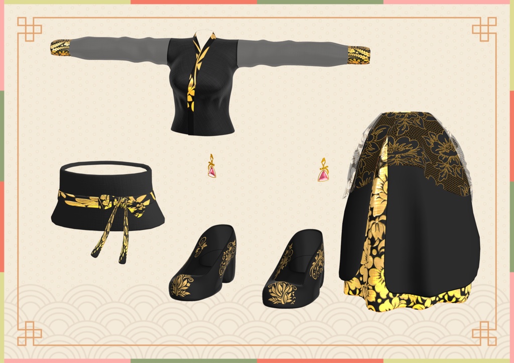 【7アバター対応】NoriBit Hanbok / 노리빛 한복