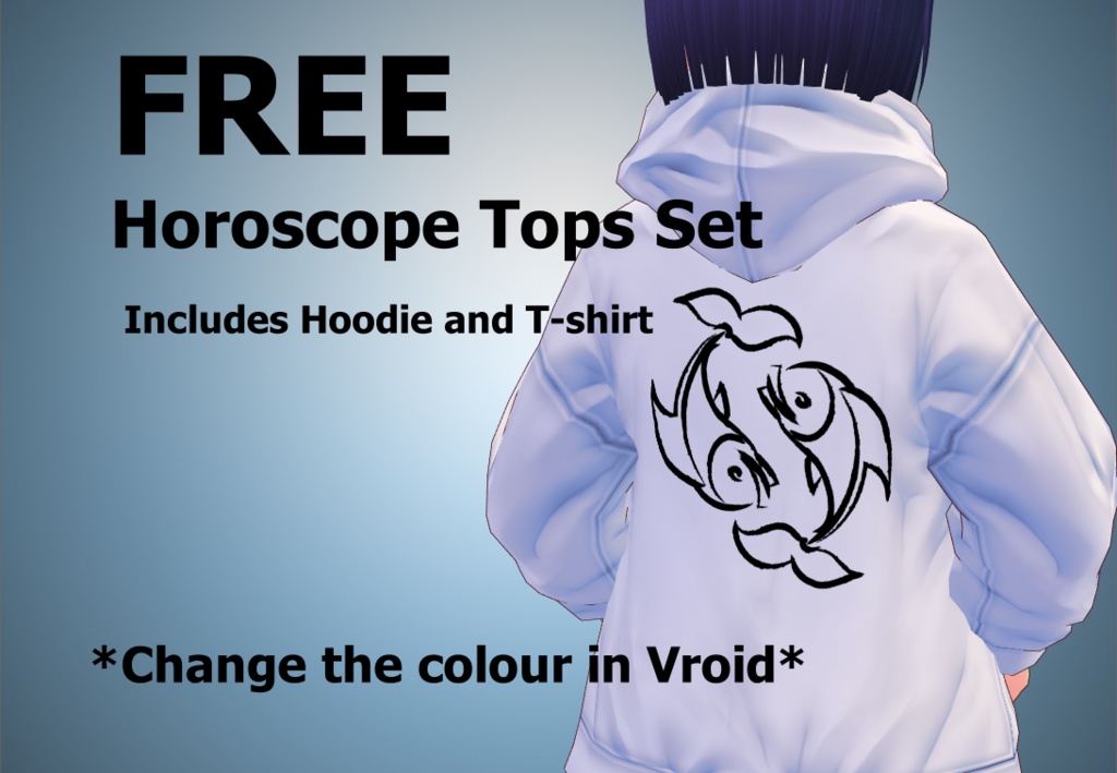 [FREE VROID TEXTURE] Horoscope Hoodie and Tshirt