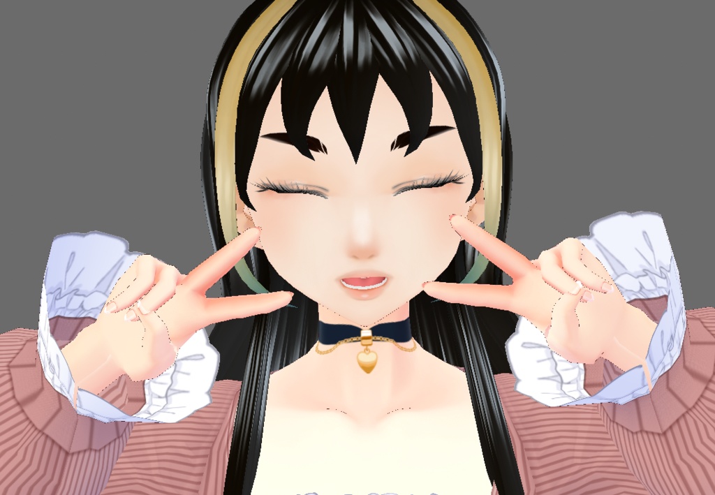 [FREE VROID TEXTURE] Blue and Gold Choker Necklaces