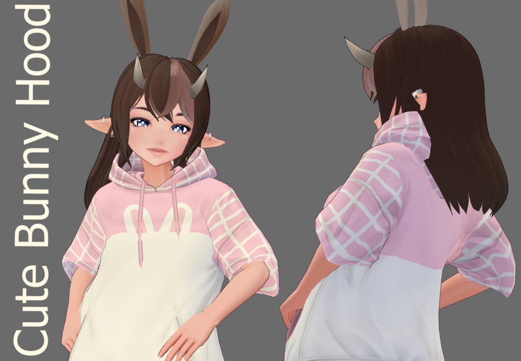 [FREE VROID TEXTURE] Cute bunny hoodie