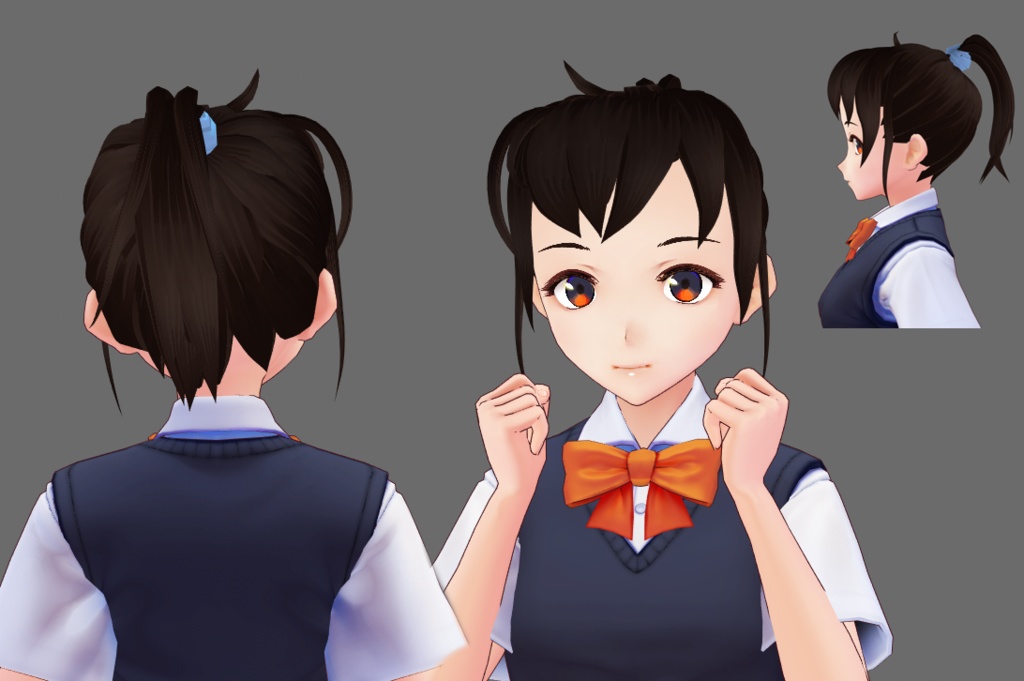 [FREE VROID TEXTURE] Small ponytail hair preset