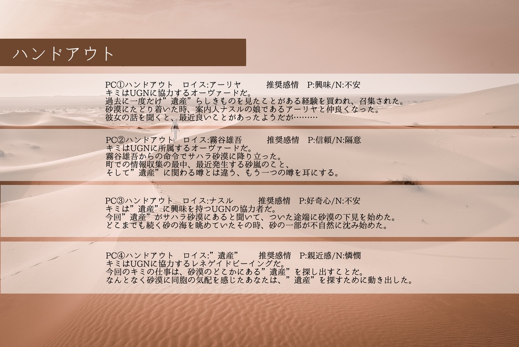 【ダブルクロス The 3rd Edition】砂海の遺産