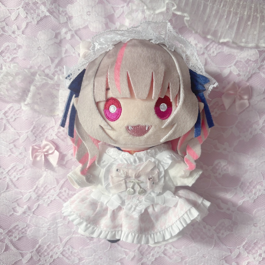 千鳥柄ハートエプロンワンピース ピンク