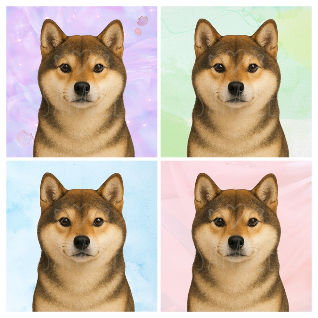 胡麻柴｜SNSアイコン4点セット（ラベンダー/グリーン/ピンク/ブルー/）