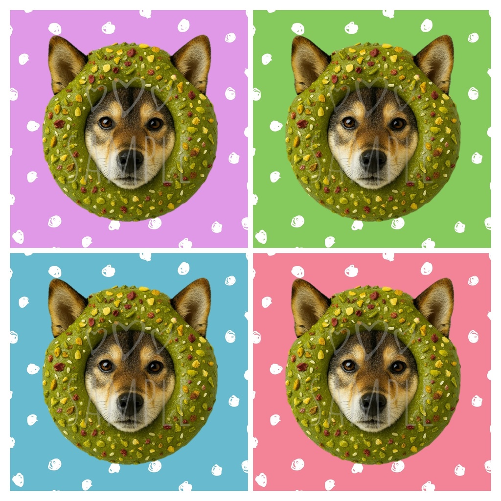 胡麻柴×ドーナツ｜SNSアイコン4点セット（ラベンダー/グリーン/ピンク/ブルー）