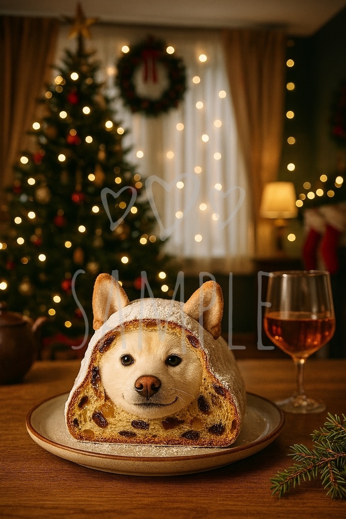 柴×シュトーレン｜クリスマス素材jpeg