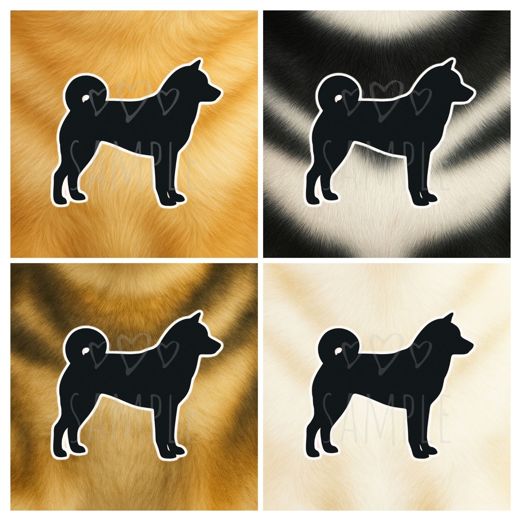 柴×シルエット｜SNSアイコン4点セット（赤/黒/胡麻/白)