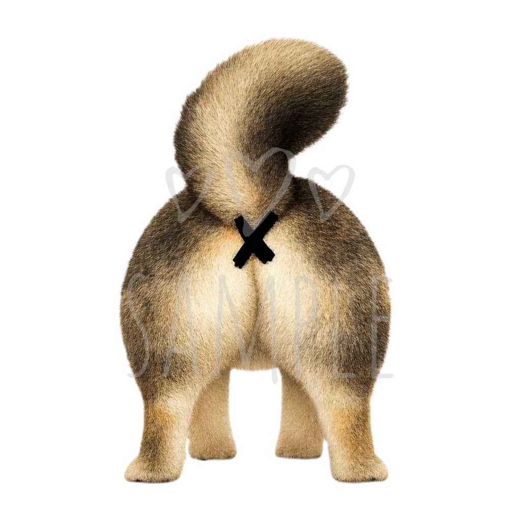 胡麻柴×おちり｜背景透過PNG