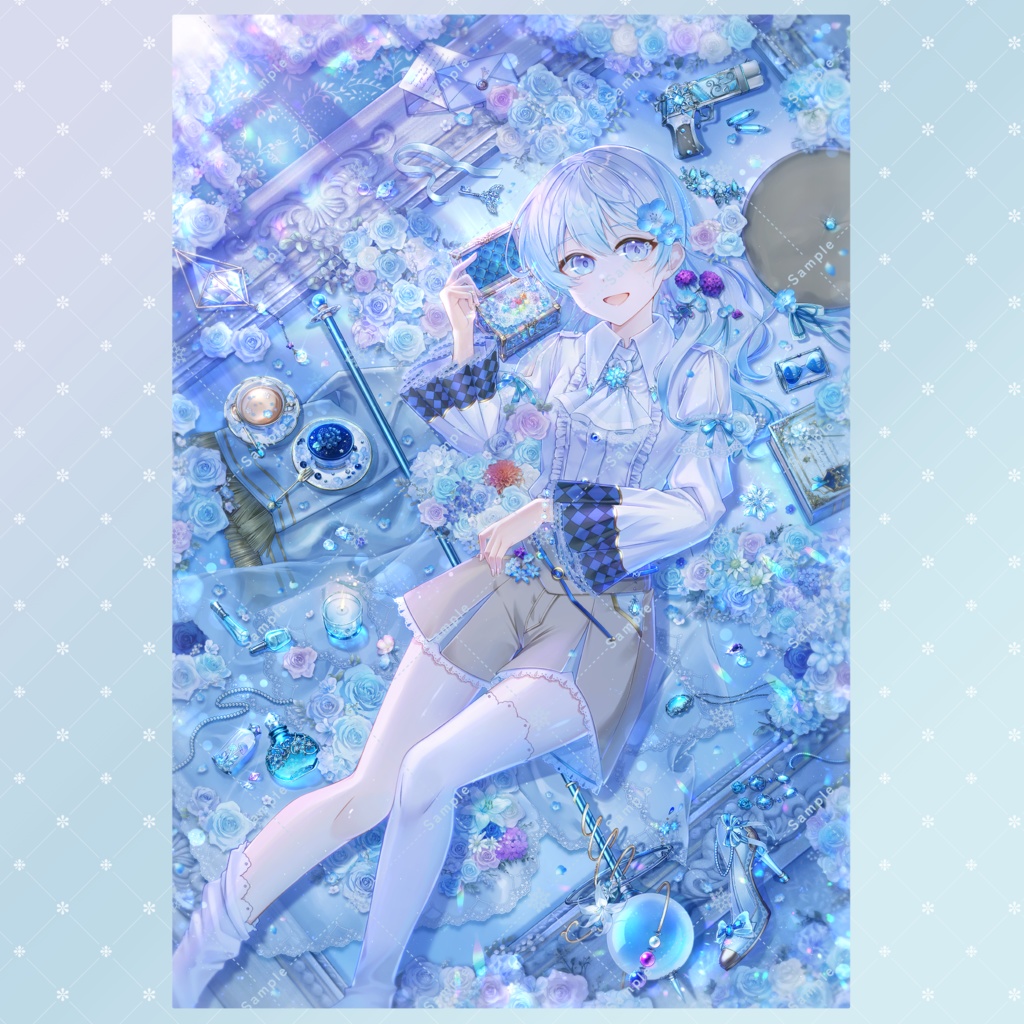 ホロ加工ポストカード (キービジュアル/表紙フィリア/緑双子チョコレート)