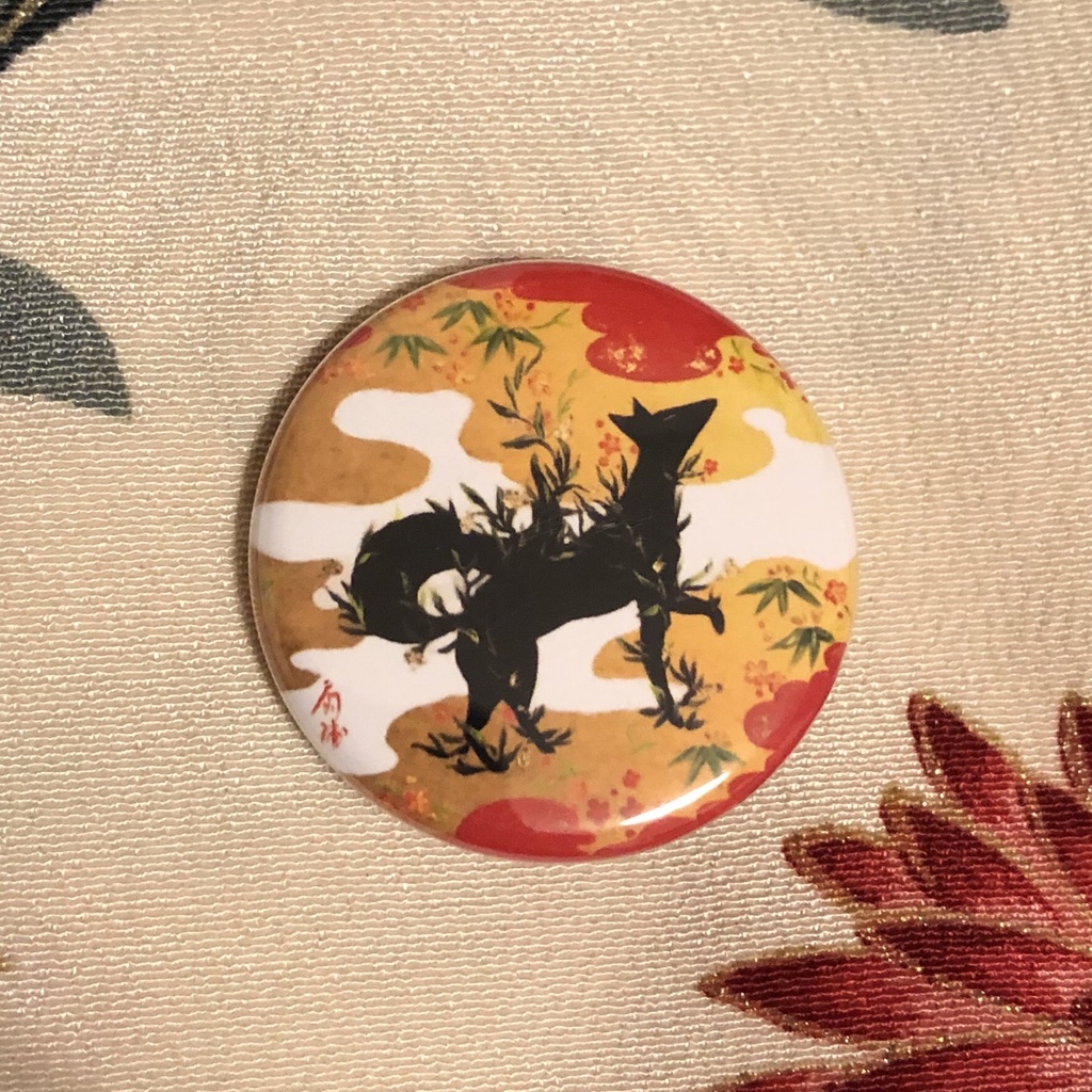 【缶バッチ】黒狐