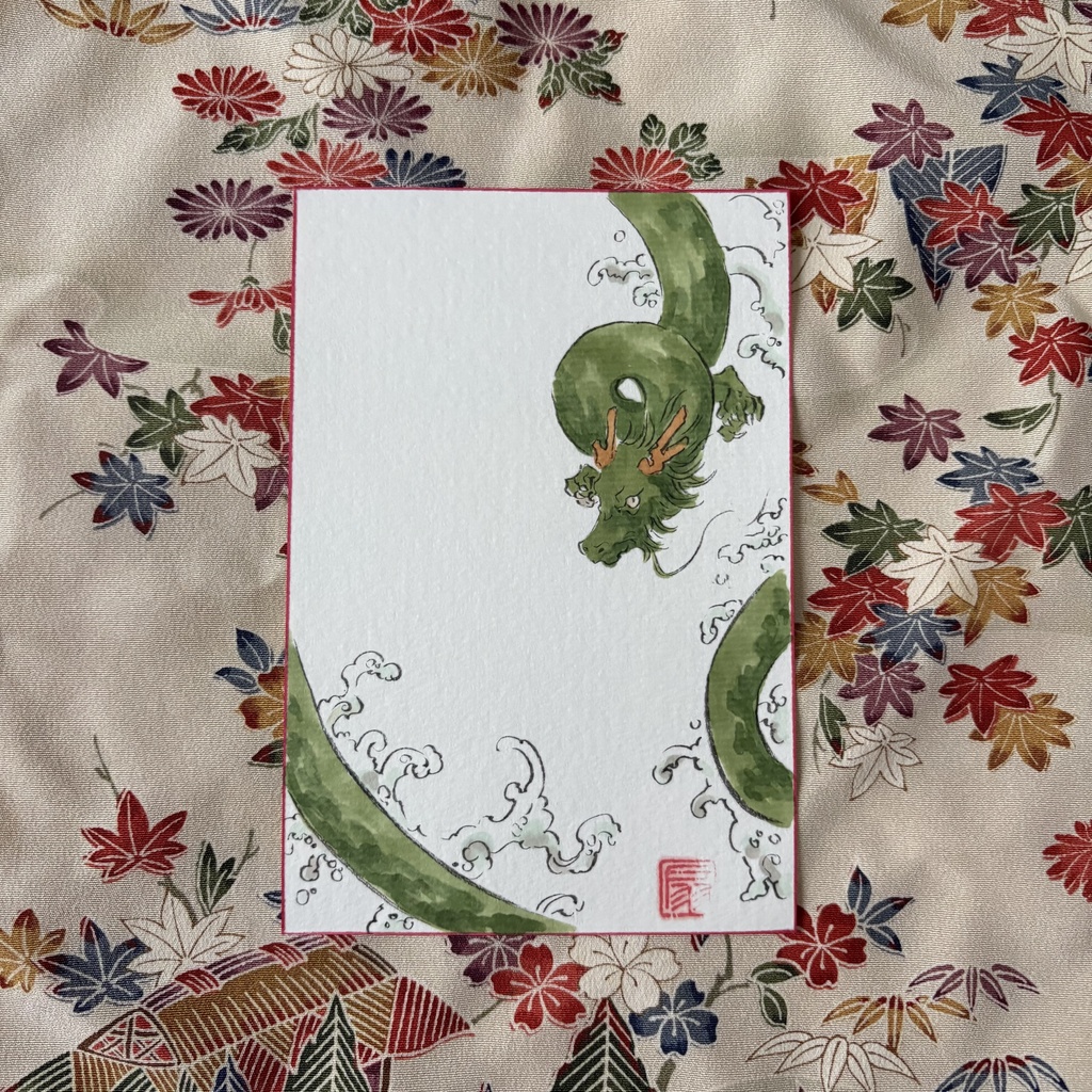 【手描きハガキ】龍