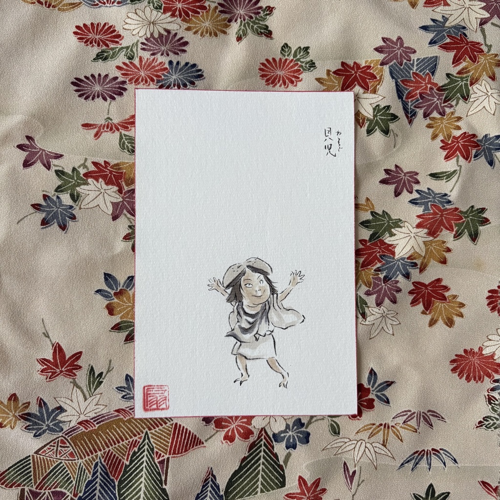 【手描きハガキ】貝稚児