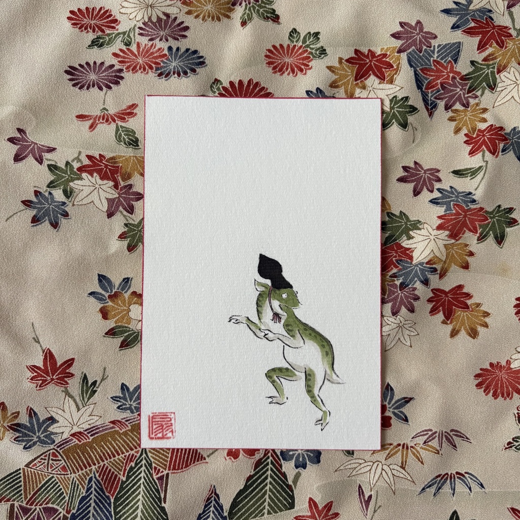 【手描きハガキ】かえる