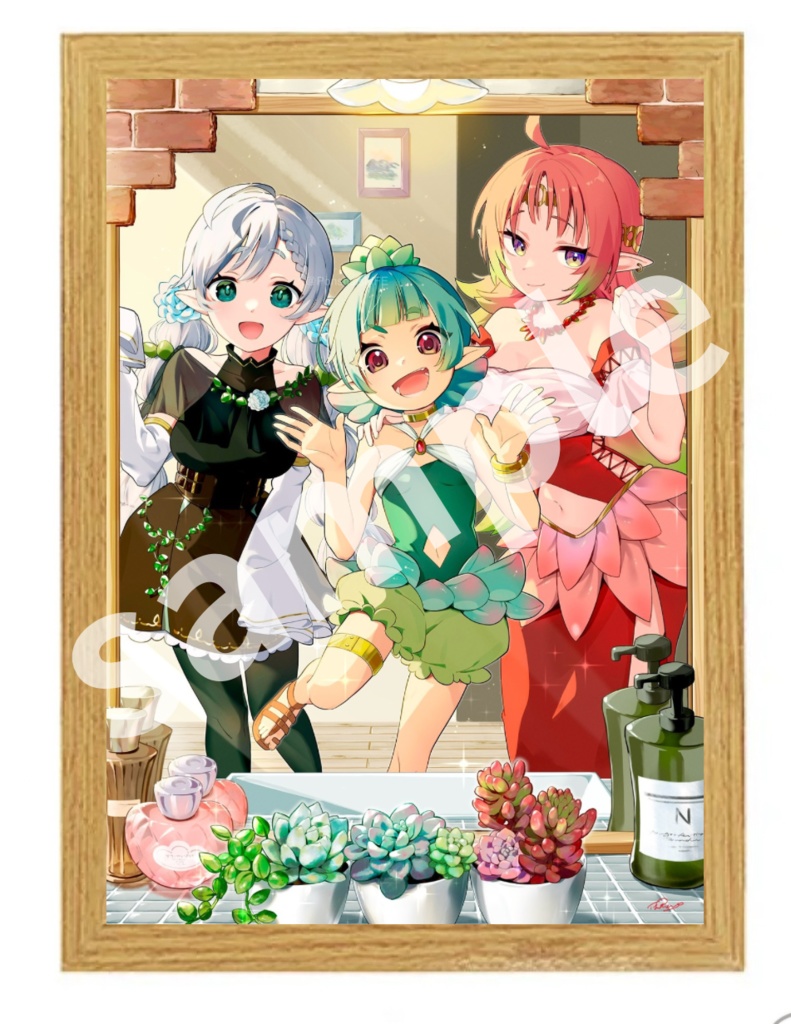 農業フェスティバルイラスト展 多肉植物 額装イラストB5版