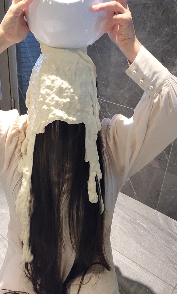 「8分40秒」黒髪ロングヘアの小麦粉メッシー