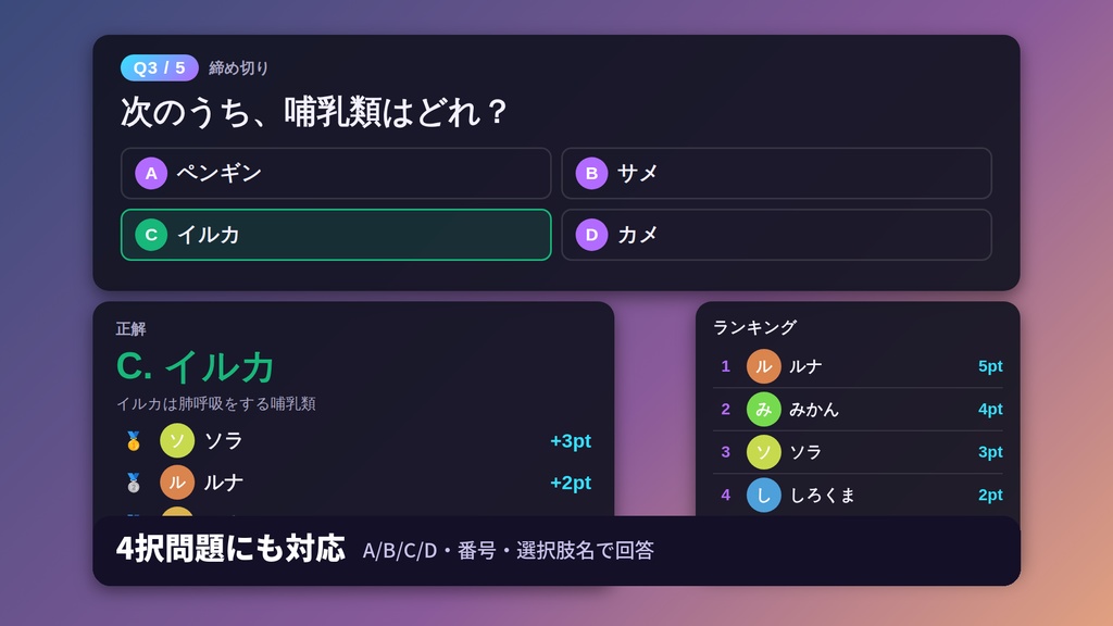 【無料版あり】わいわい早押しクイズ|わんコメ連携・コメントで答える視聴者参加型クイズ【OBS】