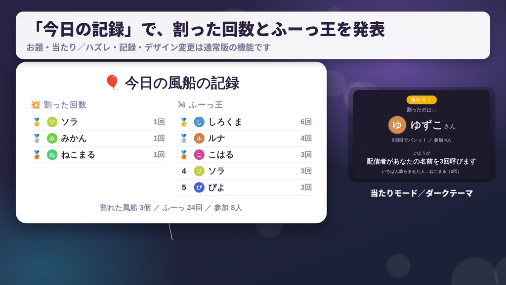 【無料版あり】どきどき風船|コメントで膨らんで、誰かのひと言で割れる 視聴者参加型ゲーム【わんコメ連携・OBS】