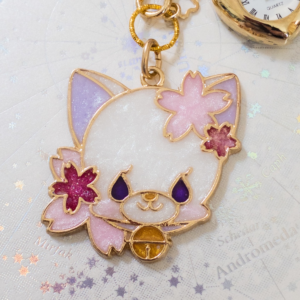 さくらにゃんこのバッグチャーム時計