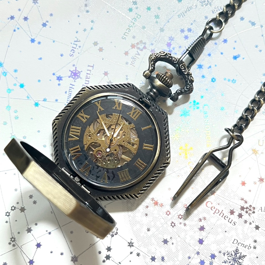 装飾手巻き式懐中時計 オクタゴン