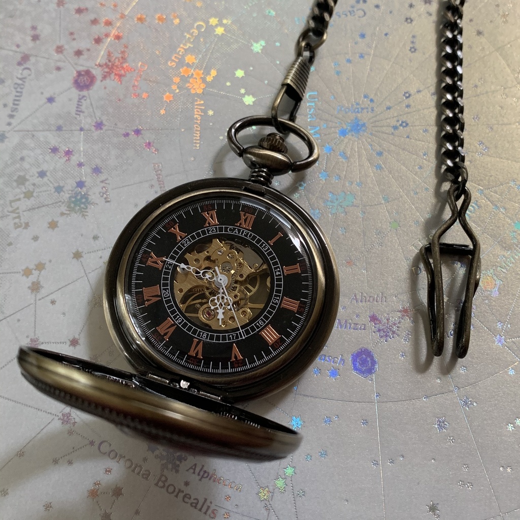 装飾手巻き式懐中時計 赤龍