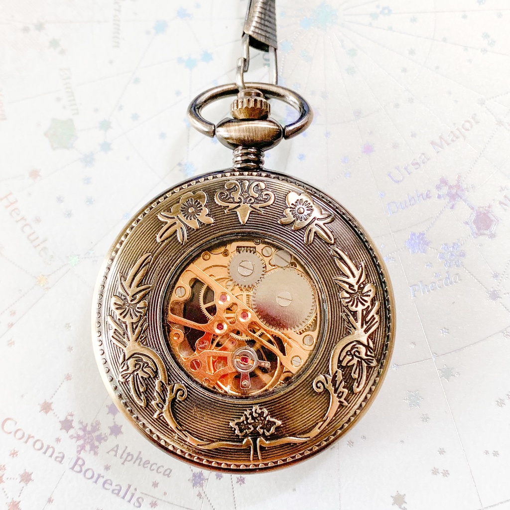 装飾手巻き式懐中時計 赤龍