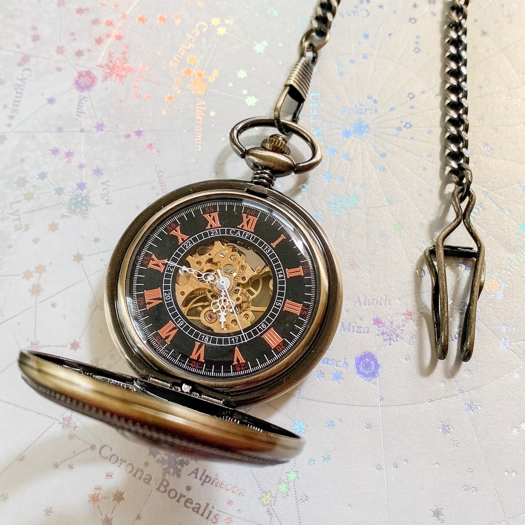 受注再販 装飾手巻き式懐中時計 黄龍