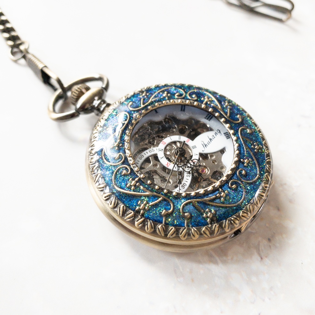 受注再販 装飾手巻き式懐中時計 金平糖の精