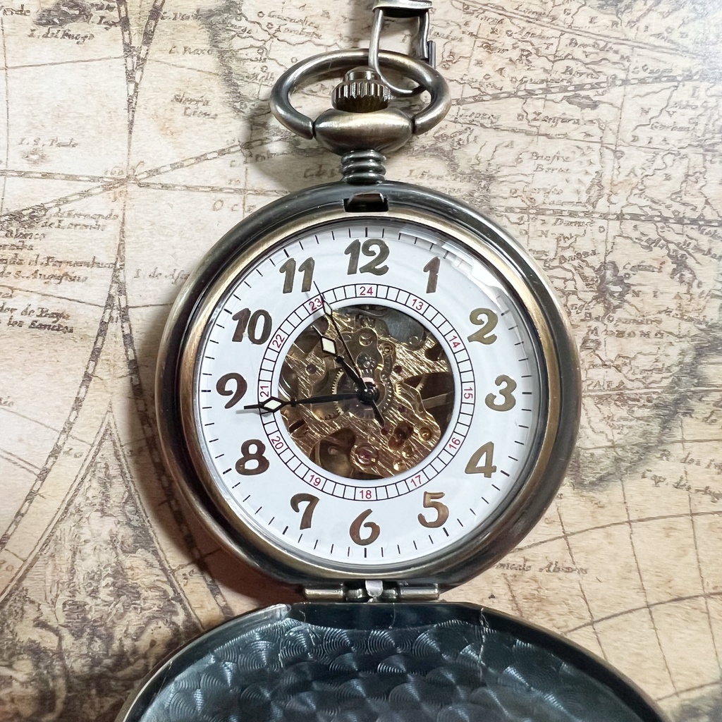 受注再販 装飾手巻き式懐中時計 魔法陣 月