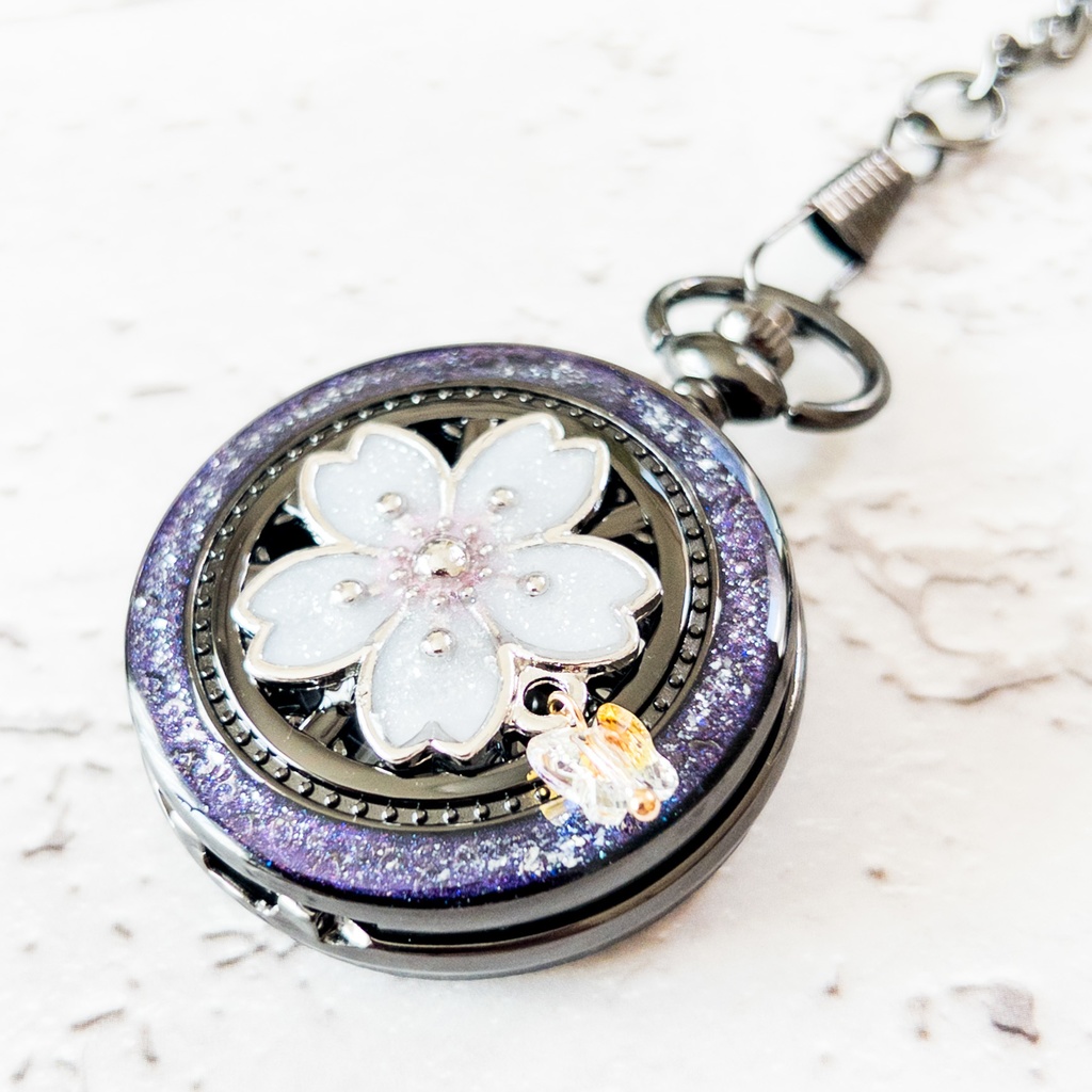 手巻き式懐中時計 夜桜 (仕様変更有り)