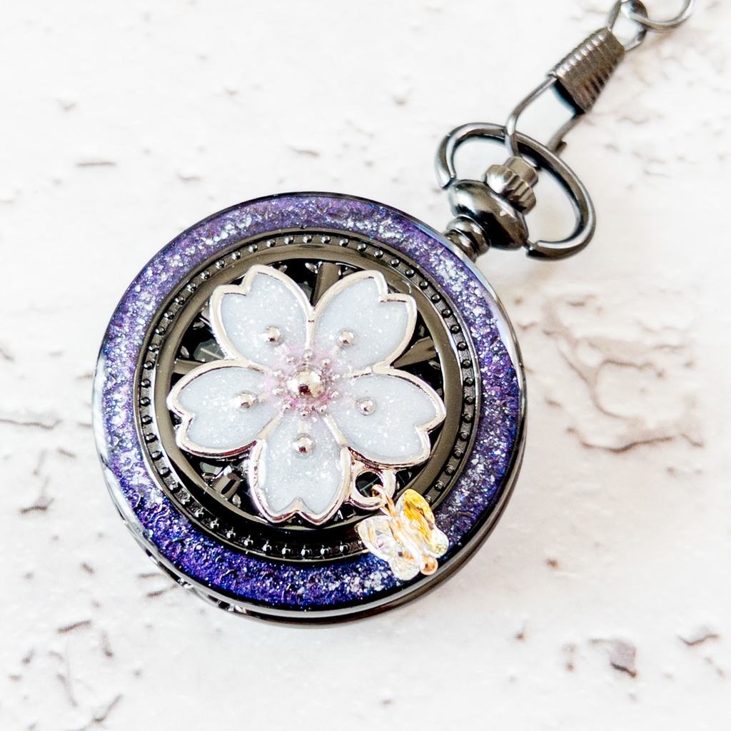 手巻き式懐中時計 夜桜 (仕様変更有り)