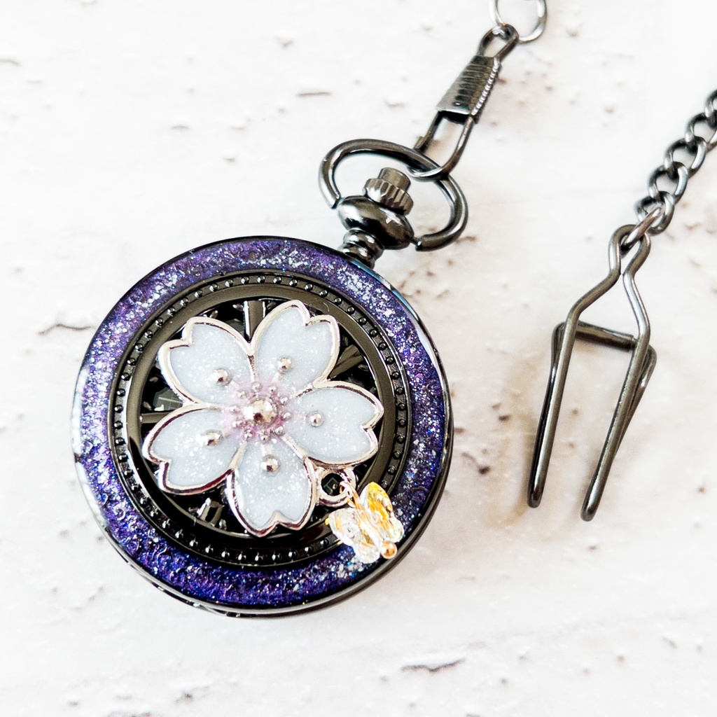 手巻き式懐中時計 夜桜 (仕様変更有り)