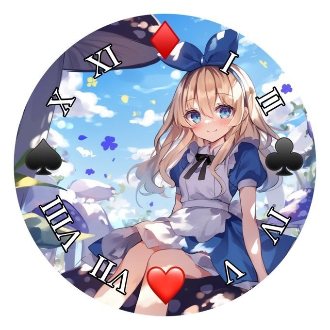 電池式イラスト懐中時計　