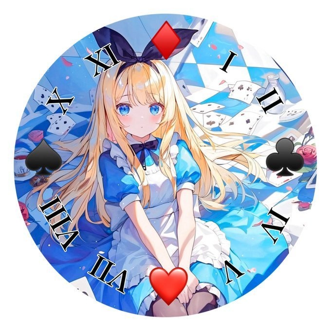 電池式イラスト懐中時計 