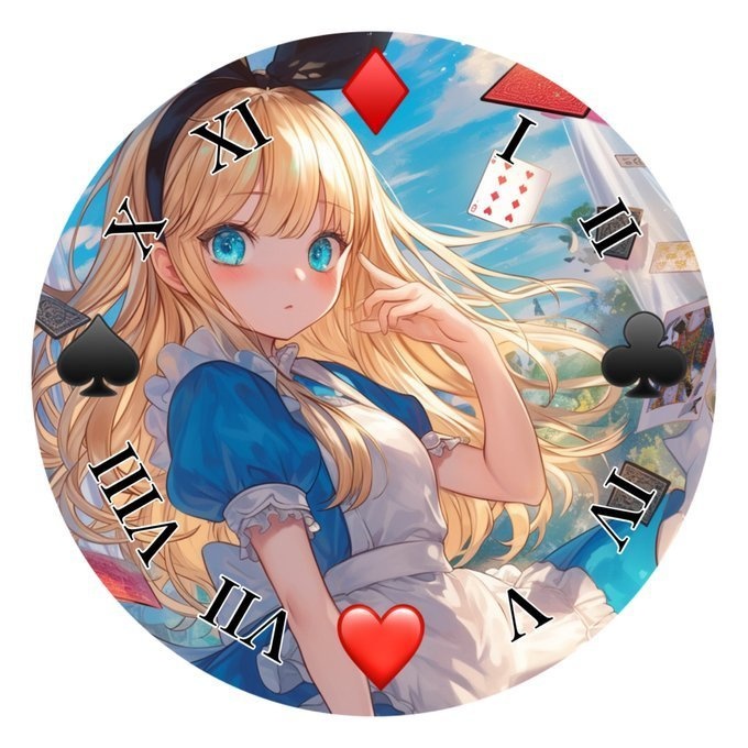 電池式イラスト懐中時計 