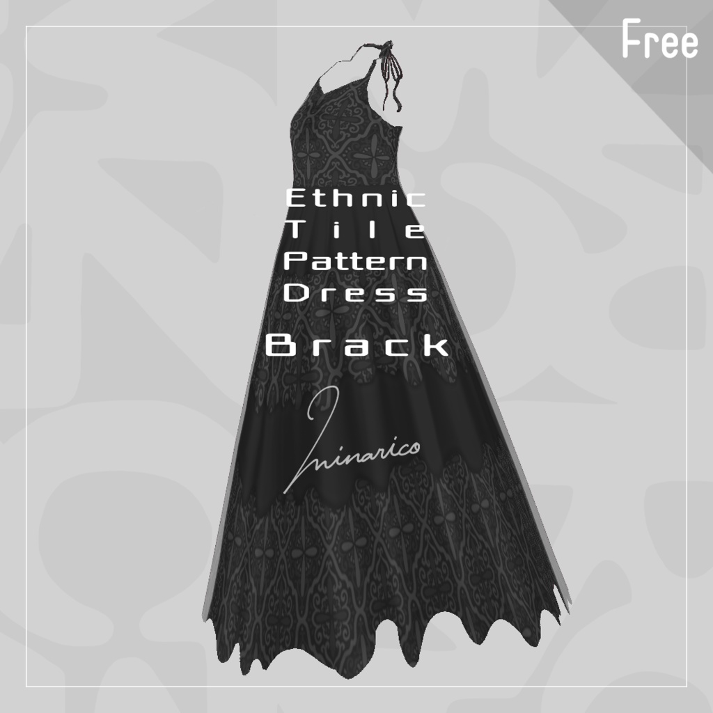 【Vroid】Ethnic Tile Pattern Dress Full Set