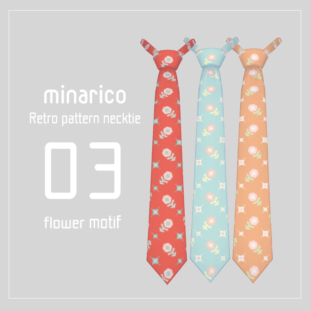 【Vroid】Necktie:Retro pattern set01~03