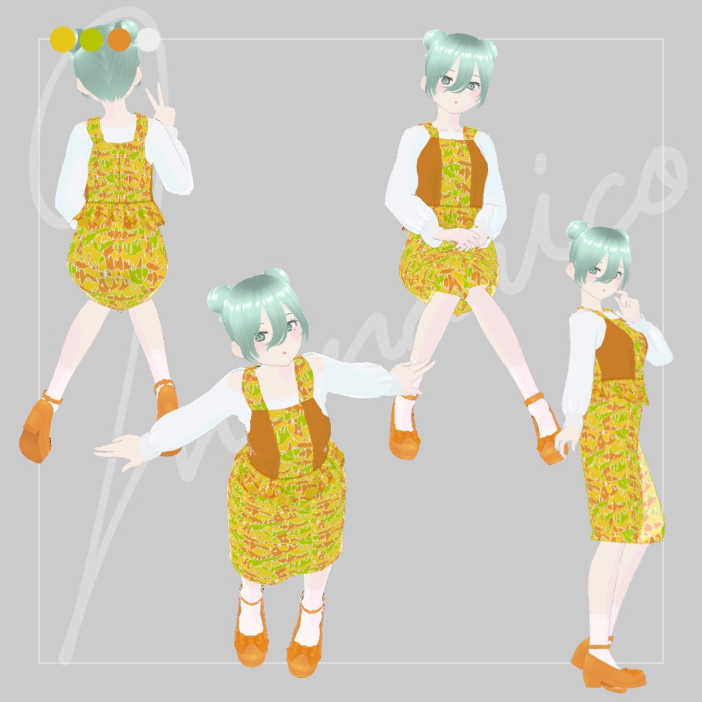 【Vroid】Frill Tops + Simple Skirt Set