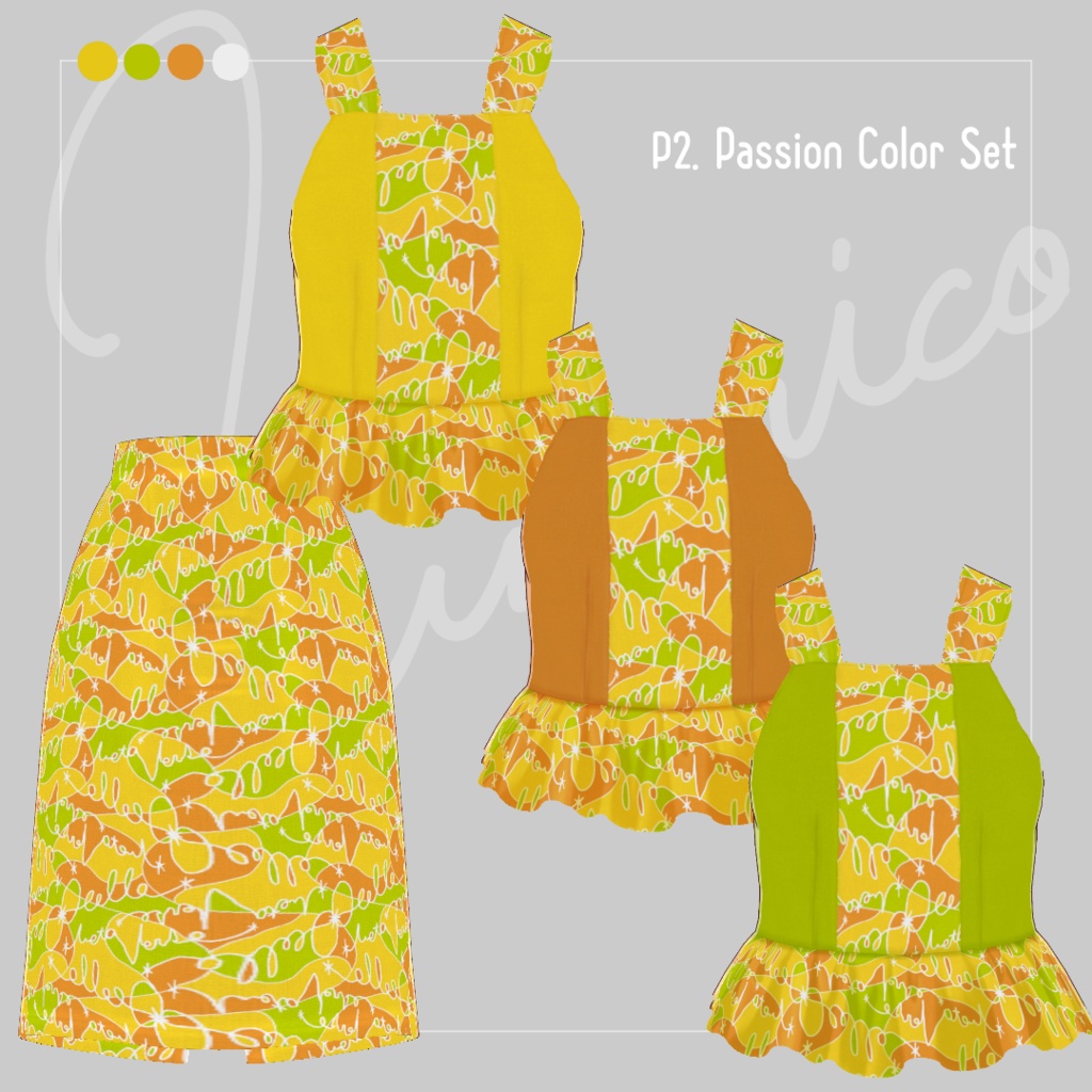 【Vroid】Frill Tops + Simple Skirt Set