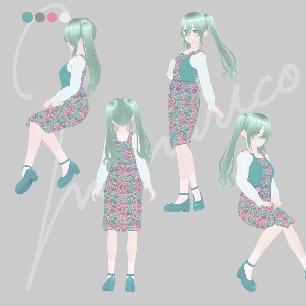 【Vroid】Frill Tops + Simple Skirt Set