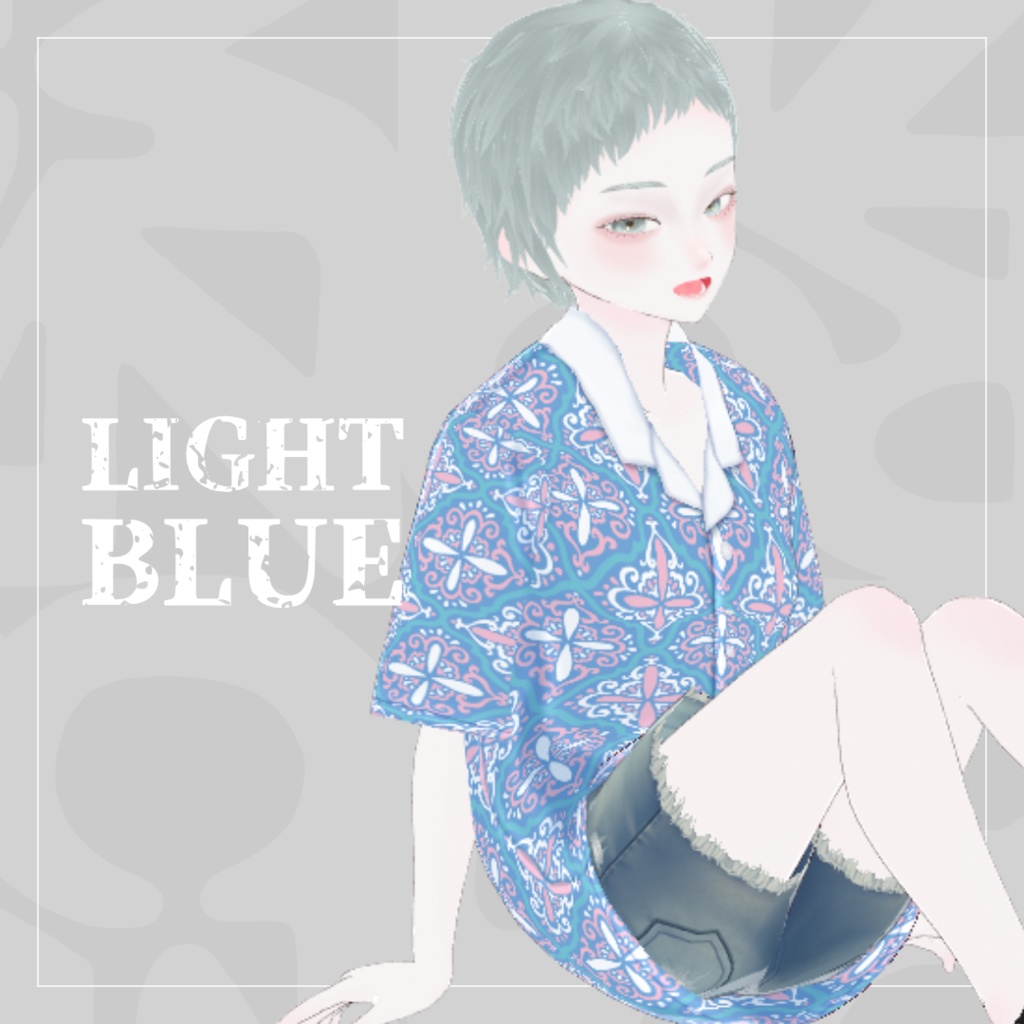 【男女兼用】Ethnic Tile Pattern Shirt【VRoid】