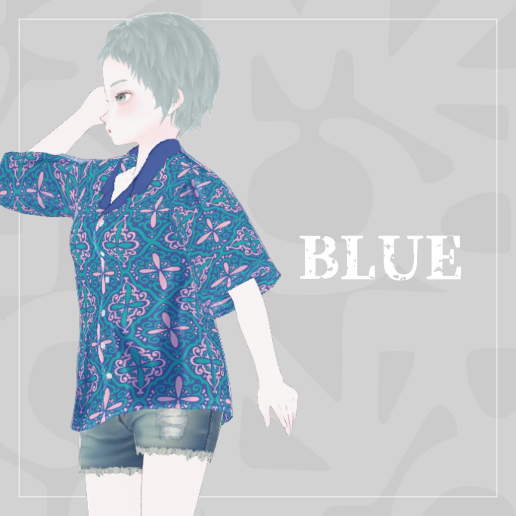 【男女兼用】Ethnic Tile Pattern Shirt【VRoid】