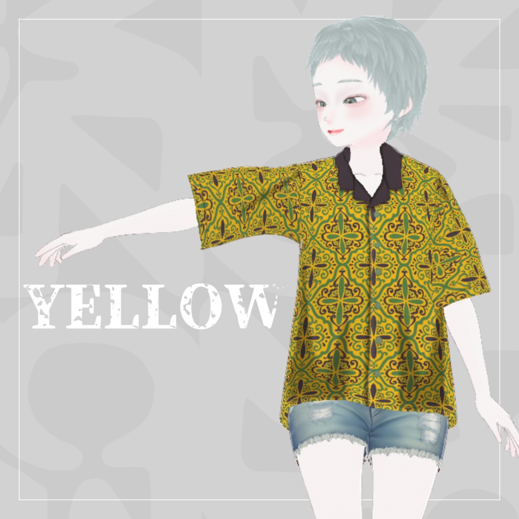 【男女兼用】Ethnic Tile Pattern Shirt【VRoid】