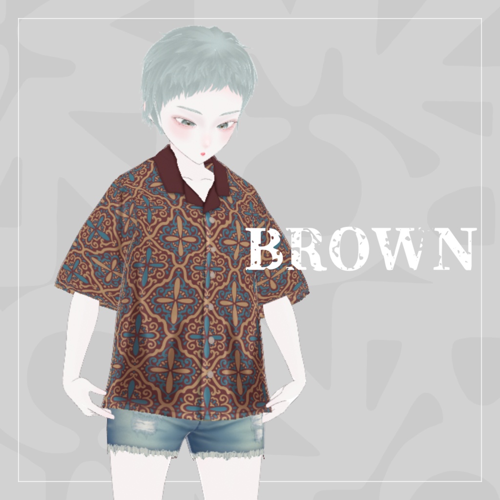 【男女兼用】Ethnic Tile Pattern Shirt【VRoid】